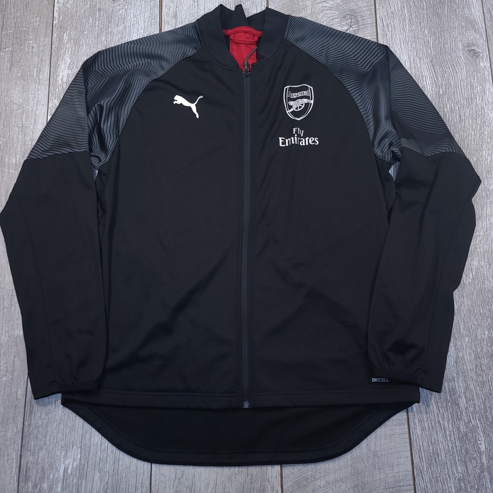 Puma Arsenal Training Jacket Men Large Black Fly Emirates DryCell Football